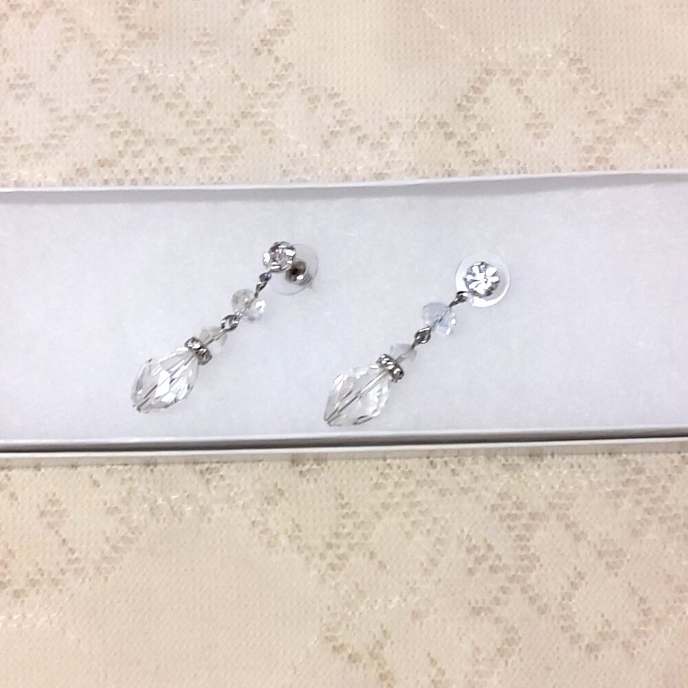 NEW Handcrafted Clear Beads Drop Earrings Women Fashion Jewelry Gifts